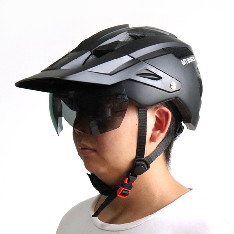 Newest Road Bike Mountain Bike Helmet with TT Lens & Visor Men Women Cycling Helmet Sports Mtb Bicycle Helmet ► Photo 1/6