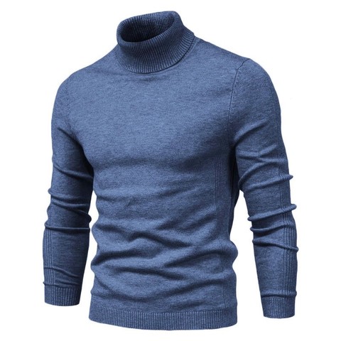 2022 New Winter Men Turtleneck Sweater Casual Solid Color Warm Pullover High Quality Slim High Neck Long Sleeve Sweater Men ► Photo 1/6