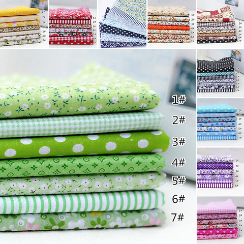 7pcs/set 25cmx25cm Square Cotton Fabric Printed Cloth Sewing Quilting Fabrics for Patchwork Needlework DIY Handmade Material ► Photo 1/6