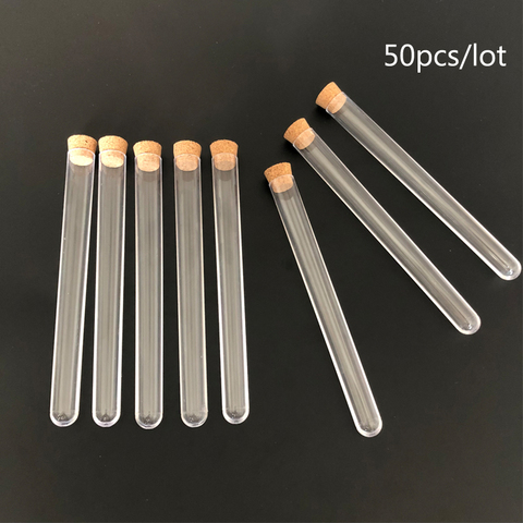 LINYEYUE 15x150mm Plastic Test Tube With Cork Cap 6-inch 20ml Clear Lab Experiment Wedding Favor Gift Tube Refillable Bottle ► Photo 1/5
