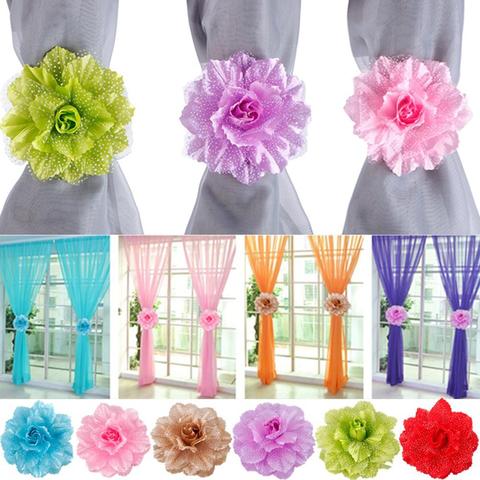 1 Pair Flower Window Curtain Tieback Holder Drape Panel Sheer Strap Home Decor Curtain Decorative Accessories ► Photo 1/6