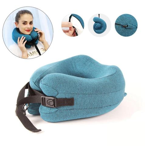 Memory Foam Travel Neck Pillow Head Chin Support Cushion for Sleeping on Airplane Car Office Pillows Travel Headrest Cushion ► Photo 1/6