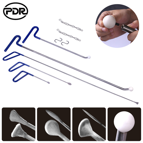 PDR Tools Push Rods Hooks Crowbar Pry Bar Tool Paintless Dent Repair Tool Kit Car PDR Rod Hail Removal Ferramentas ► Photo 1/6