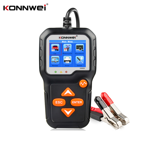 KONNWEI KW650 Battery Tester 12V 6V Car Motorcycle Battery System Analyzer 2000CCA Car Quick Cranking Charging Circut Tester ► Photo 1/6