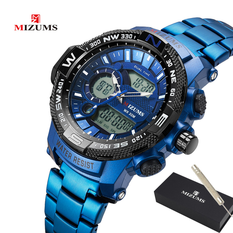 Top Luxury Brand MIZUMS Men Military Waterproof Digital Sport Watches Mens Clock Male Wrist Quartz Watch Relogio Masculino XFCS ► Photo 1/6