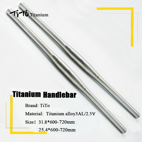 free shipping of MTB Titanium bike handlebar flat handlebar 31.8 or 25.4*600/620/640/660/680/700/720mm design custom logo ► Photo 1/6