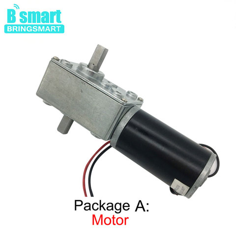 Bringsmart A58SW31ZYS DC Worm Gear Motor 12-24V Double Shaft Reducer Self Locking Gerabox Reversible Micro Motor 7-470 rpm ► Photo 1/6