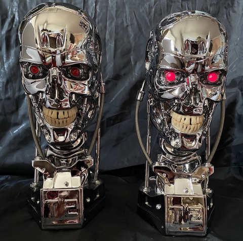 Terminator Arnold T2 T-800 Endoskeleton Skull Resin Statue Bust LED Light In Stock ► Photo 1/6