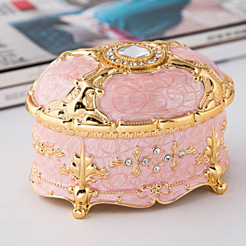 High-grade Oval Jewelry Box European Gift Storage Case Home Art Craft Decoration Organizer Ring Earrings Necklace Casket Chest ► Photo 1/5
