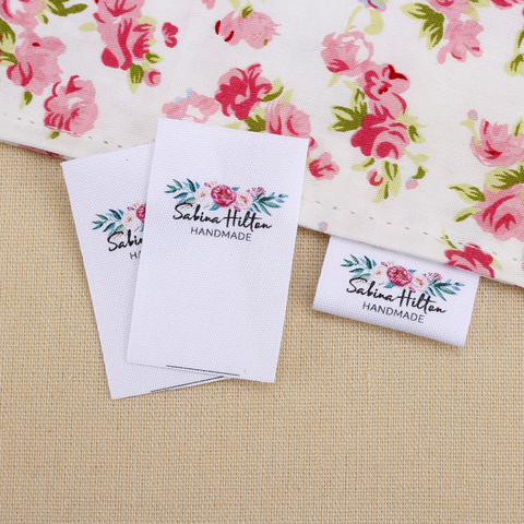Custom Sewing label, fold, Custom Clothing Labels - Fabric Name Tags,  Logo or Text, Cotton Ribbon, Custom Design  (MD3035) ► Photo 1/4