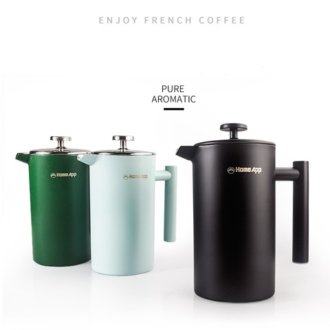 1000ML French Press Coffee Maker Stainless Steel Coffee Percolator Pot,Double Wall & Large Capacity Manual Coffee Containers ► Photo 1/6
