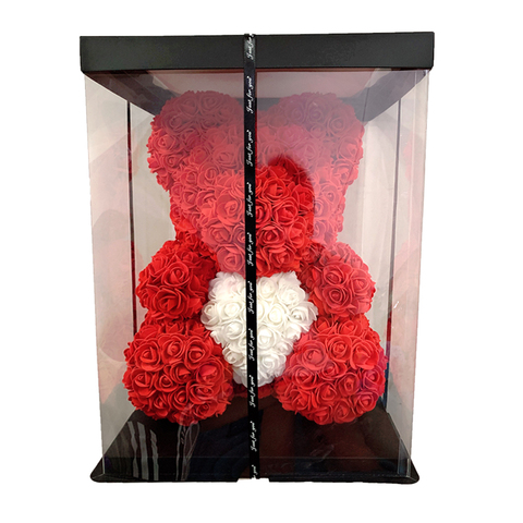 2022 DropShipping 40cm Rose Bear Heart Artificial Flower Rose Teddy Bear For Women Valentine's Wedding Birthday Christmas Gift ► Photo 1/6