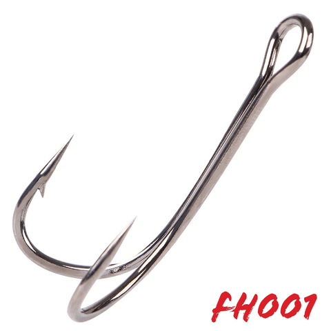 FTK 10-20pcs/pack Double Fishing Hooks Japan High Carbon Steel Silicone Lure Hook Frog Bass Pike Duple Hooks High Quality ► Photo 1/6