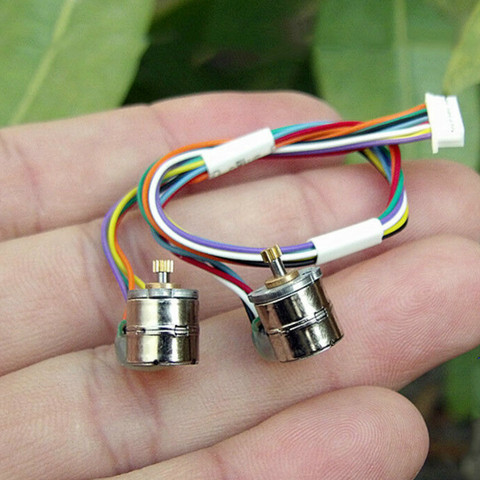 2PCS/Set Micro Mini Stepper Motor 8MM 2 Phase 4 Wire Line Stepping Motor with Small Copper Gear and Connecting DIY Camera Parts ► Photo 1/6