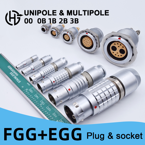 Push-pull Cirular Self-Latching Male Female 0B 1B 2B 3B Series FGG EGG 2 4 6 Pin Plug Socket Aviation Metal Vacuumtigh Connector ► Photo 1/6