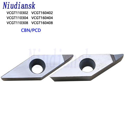 VCGT110302 VCGT110304 VCGT110308 VCGT160404 VCGT160408 CBN PCD Diamond Inserts Internal Turning tool CNC Lathe Cutter Tool Blade ► Photo 1/3