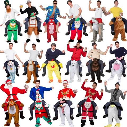 Adult Halloween Cosplay Costumes Men Women Ride on Me Mascot Carry Back Funny Animal Pants Fake Leg Christmas Party Performance ► Photo 1/6