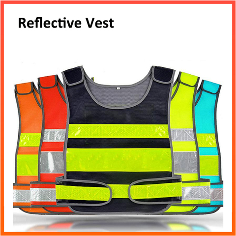 High Reflective Vest Reflex Waistcoat Reflective Vest Construction Safety Vest Work Clothes Motorcycles Retro-reflective Waistco ► Photo 1/6