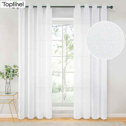 Topfinel Solid Bedroom curtains for living room Curtains for window Kitchen Modern Window Treatments Voile Curtain Custom Made ► Photo 1/6