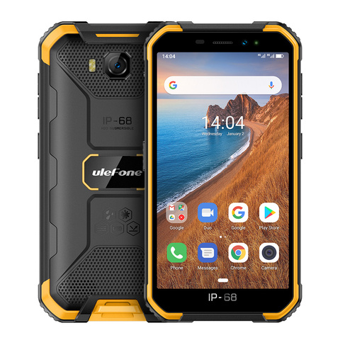 Ulefone Armor X6 IP68/IP69K Waterproof Rugged Phone 4000mAh Quad core 8MP Android 9.0 Face ID Unlock 2GB 16GB 3G Global Version ► Photo 1/6