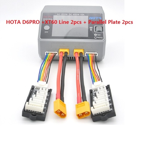 HOTA D6 D6PRO + Balanced Charger Extension Line XT60 T Plug Charger AC/DC AC 200W DC 650W 15A Lipo LiIon NiMH Battery wit ► Photo 1/6