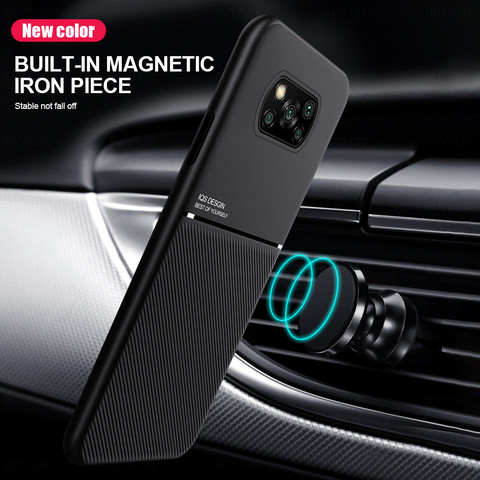 Matte Soft Silicone Case For Xiaomi Poco X3 NFC phone Case On POCOX3 X 3 Pocophone X3 Car Holder Magnet Back Cover Shell ► Photo 1/6