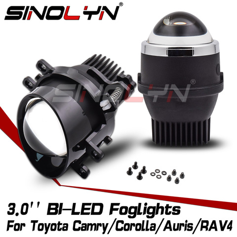 Sinolyn Bi Led Lenses PTF For Toyota Camry/Corolla/RAV4/Yaris/Auris/Highlander Fog Lights 3 Inch Projectors Lenses Car Tuning ► Photo 1/6