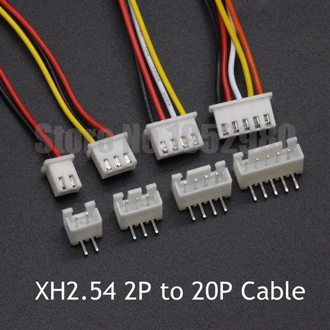 10 set JST XH2.54 Wire Cable Connector 2.54mm Pitch 2/3/4/5/6/7/8/10/12/14/20 Pin 26AWG 300MM Female Cable+Right Angle Socket ► Photo 1/6