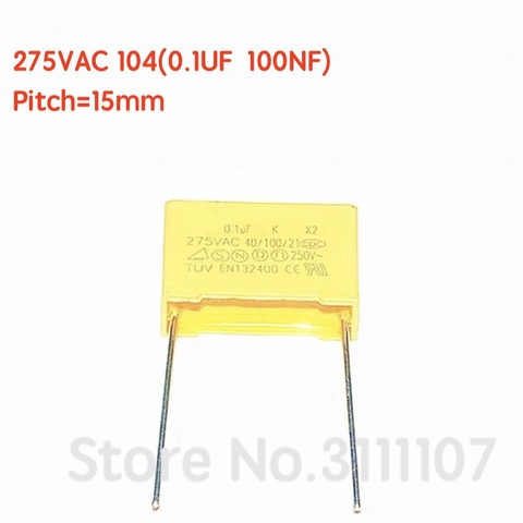 20PCS/LOT  275VAC 104 0.1UF 275V  100NF Pitch 15mm Safety Capacitor  Polypropylene Film Capacitor Capacitance ► Photo 1/1