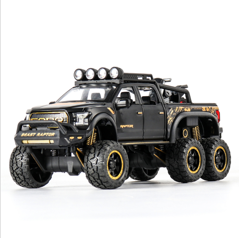 1:32 Raptor F150 Big Wheel Alloy diecasts & toy Car Model With Sound/Light/Pull-back Car Toys For Children Kids Xmas Gifts ► Photo 1/4