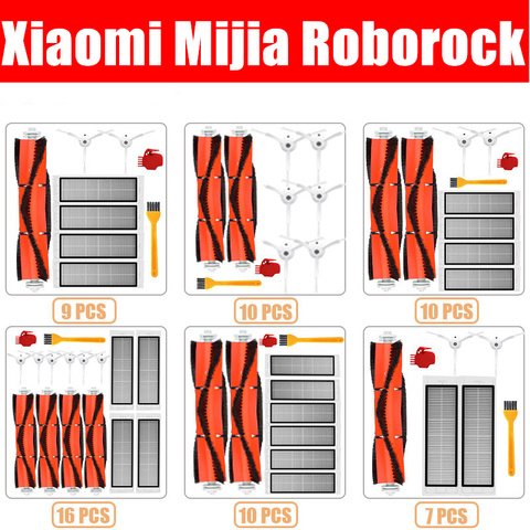 Accessories Kits for xiaomi Roborock S50 S51 E25 S5 E20 C10 Roborock Robot Vacuum Parts filter Side Brush Roll Brush ► Photo 1/6