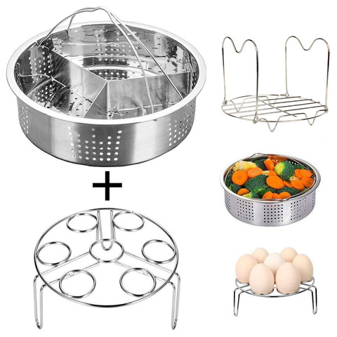 Stainless Steel Steamer Basket Instant Pot Accessories Instant Cooker with  Silicone Covered Handle Draining Steam Basket