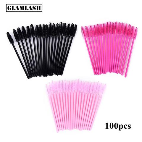 100Pcs Disposable Micro Eyelash Comb Brush Spoolers Makeup Kit lash Extension Brushes Mascara Applicator Wand Lash Eyebrow Brush ► Photo 1/6