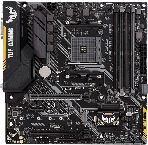 Used,Asus TUF B450M-Plus Gaming AMD Ryzen 2 AM4 DDR4 HDMI DVI-D M.2 mATX Motherboard ► Photo 1/5