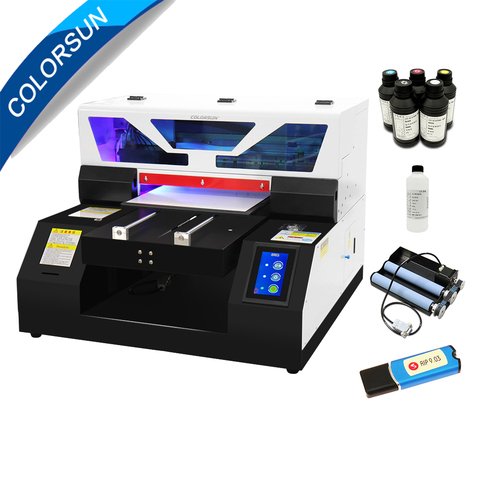 Colorsun automatic A4 UV printer L805 Touch screen A4 Phone case metal glass wood UV flatbed printer bottle holder for free New ► Photo 1/6