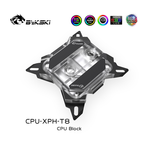 Bykski CPU Water Block For Intel LGA 1150 1151 1155 1156 ,2011,2066 ,Cpu Cooler 5v 3pin,12v 4pin,CPU-XPH-T8 ► Photo 1/6