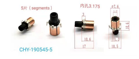 5pcs 3.175 x 7.6 x 10.5mm 5P Teeth Copper Bars Electric Motor Commutator ► Photo 1/3