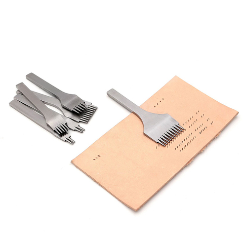 Steel Stitching Lacing Punch Chisel Oblique Flat Cut Gear Pitch Tool 2.7/3.0/3.38/3.85/mm Polished Prongs Leather Craft Tools ► Photo 1/6