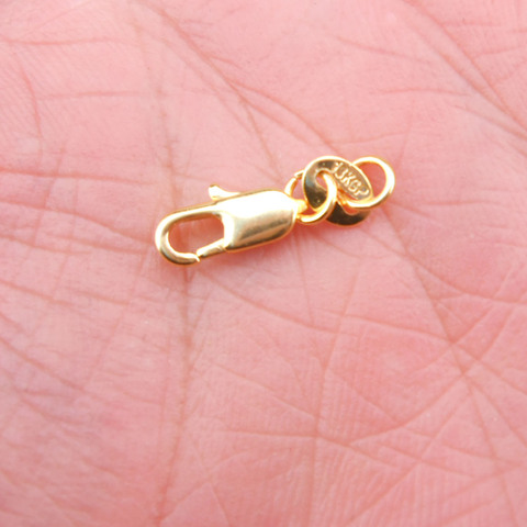 20 pcs a lot 18K Gold Filled platinum plated lobster clasp with opening jump ring charms jewelry findings ► Photo 1/3