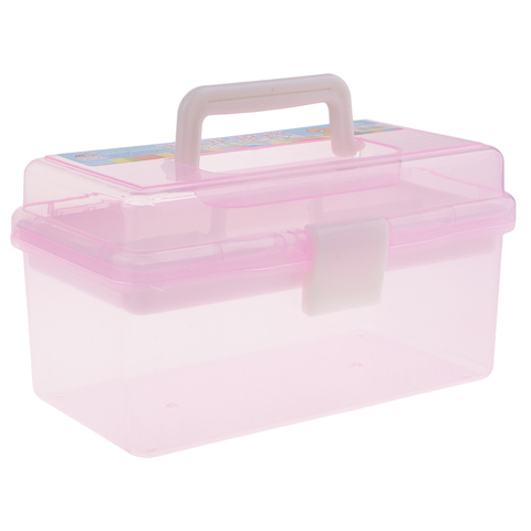 Pink Sewing Jewelry Painting Tools Box Home Storage Case Organizer w/Handle ► Photo 1/6