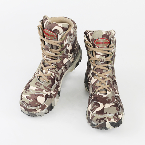 2022 Outdoor Men Camouflage Hiking Shoes Military Army Tactical Combat Desert Winter Non-slip Wear-resistant Size 38-46 Shoes ► Photo 1/6