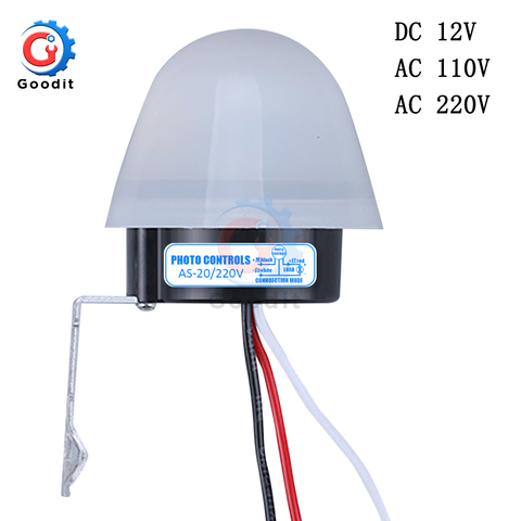 AS-20 DC 12V AC 110V 220V 10A Waterproof Sensitive Auto Photo Switch On/Off Photocell Street Light Switch Sensor Switch Tools ► Photo 1/6