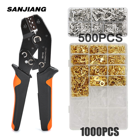 SN-48B Crimping Tool 500pcs Tab 2.8/4.8/6.3mm Terminals Sets Crimper Plier 1000PcsInsulated Male And Female Wire Connector Kit ► Photo 1/6