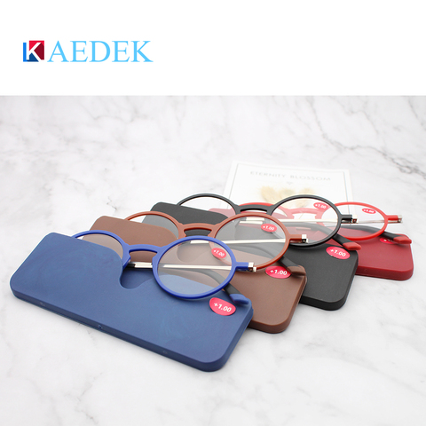 KAEDEK Thin Frame Rectangular frames Tr90 reading glasses +aluminum magnetic case Folding Presbyopic Eyeglasse+1 1.5 2 2.5 3 3.5 ► Photo 1/6