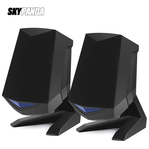 1 Pair Wired Computer Speakers USB AUX Bass Reinforcement PC Speaker for Laptop Desktop Phone 6W 64mm Horn Audio Loudspeaker ► Photo 1/6