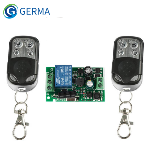 GERMA 433Mhz Wireless Remote Control Switch AC 85V ~ 250V 110V 220V 1CH Relay Receiver Module + RF Transmitter For Garage Door ► Photo 1/6