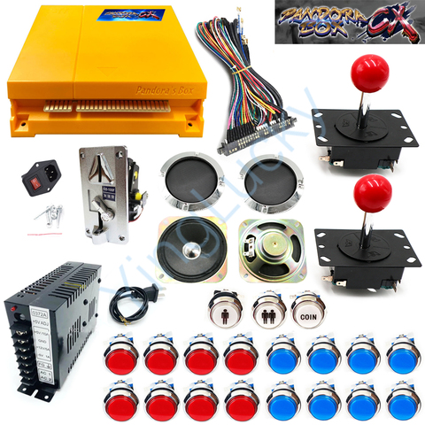 Pandora box 9D arcade diy joysticks kit + arcade 12V5v power box + speaker + multi-currency coin acceptor + arcade LED button ► Photo 1/1