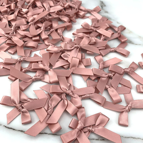 (200 pcs) fresh pink ribbon bows Small size Polyester Satin ribbon Bow Flower DIY Craft Decoration ► Photo 1/6
