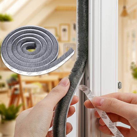 10m Adhesive Brush Weather Stripping Door Sweep Brush Sliding Sash Door Window Wardrobe Seal Dustproof Weatherproof soundproof ► Photo 1/6