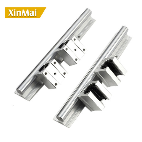 2 Set 12mm Rod sbr SBR12 Fully Supported Linear Rail guide lineaire Shaft With 4Pcs SBR12UU Slide Ball Bearing Block for cnc ► Photo 1/3